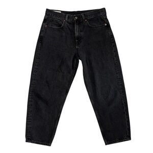 GAP High Rise Barrel Jeans in Washed Black Size 29/8R